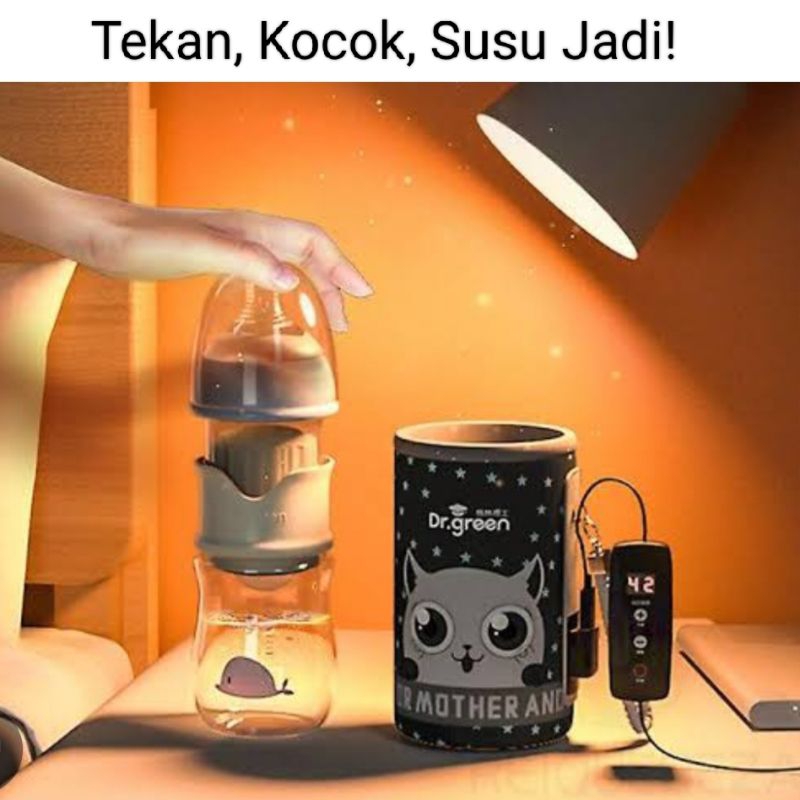 Dr Green Quick Flush Bottle ( Botol Susu Bayi Instan + Dispenser Susu Bubuk Formula Praktis Cepat Sa