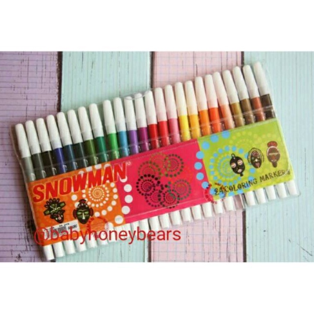

BERKUALITAS Spidol Snowman Coloring Marker 24 Warna PW24A