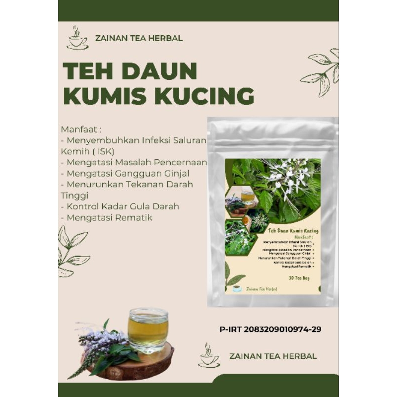 

Teh Daun Kumis Kucing | Teh Herbal Batu Ginjal | 30 Tea Bags