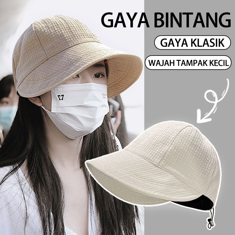 Topi Pantai  Visor Wanita Berhijab Import Bucket Hat Korean Topi Wanita Korean Style Hijab Fashion  