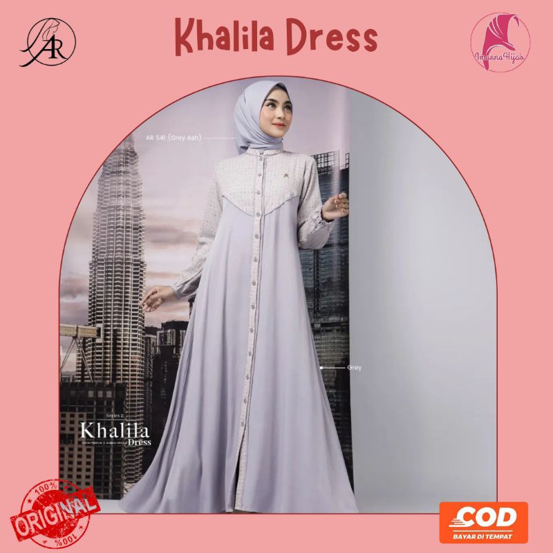 TERBARU Khalila Dress Series 2 ✓ Dress Rayon Premium Mix Crinkle // Gamis Motif Variasi polos Full k