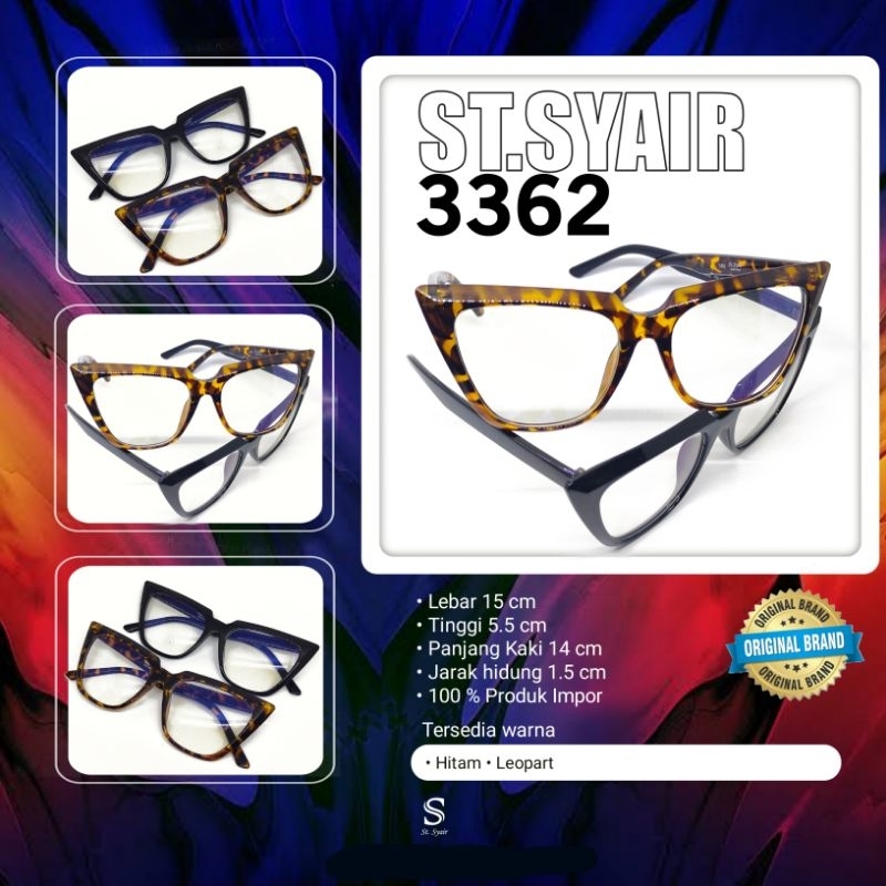 KACAMATA MINUS CAT EYE BESAR Tipe 3362