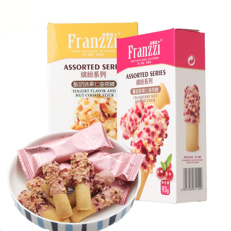 

FRANZZI Cookie Stick Almond Flavor Biskuit Stik Rasa Kacang Almond Yogurt Cranberry 93g