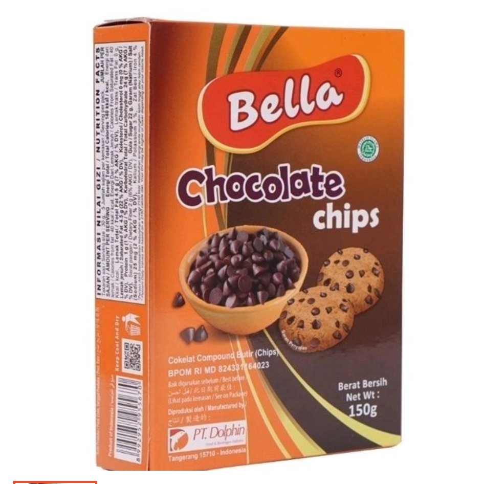 

Snack Biskuit Bella Chocolate Cookie Chips 150gr