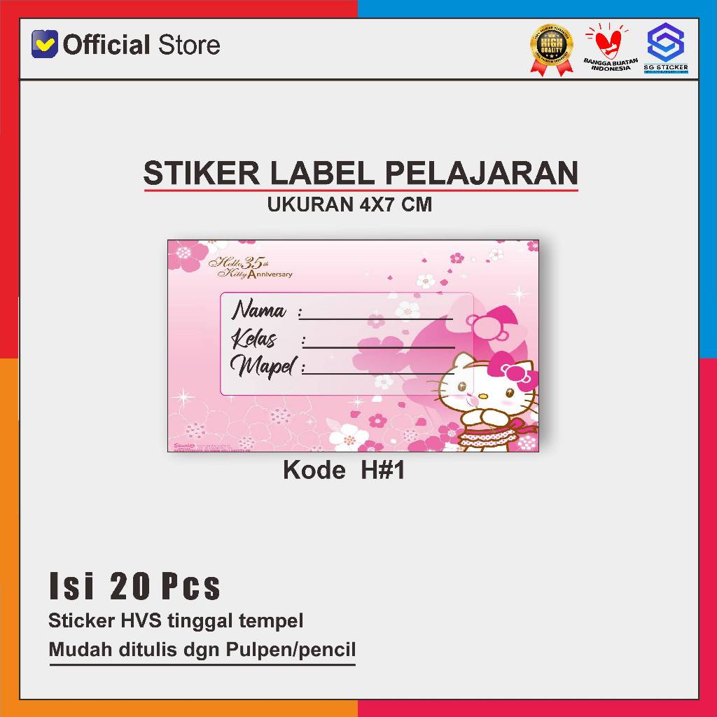 

Stiker Mapel - Label Buku Pelajaran Sekolah - Stiker mata pelajaran H1 Isi 20 pcs