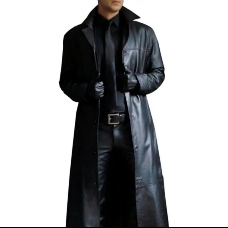 jas jubah panjang/jaket jubah semi kulit/jaket sintetis