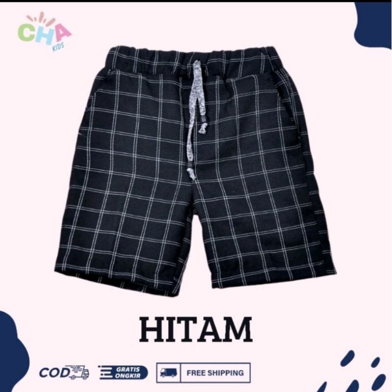 Celana Kotak-kotak Tartan Pendek Anak Laki-Laki/Perempuan Unisex/celana pendek anak cowok umur 11 12