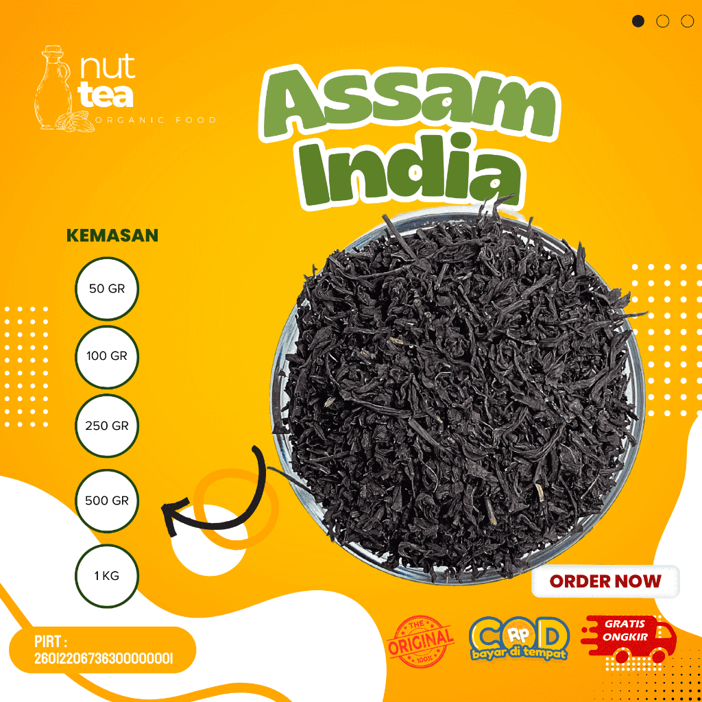 

Daun Teh Assam India Premium 500gr - Indian Assam Tea / Black Tea / Teh Hitam