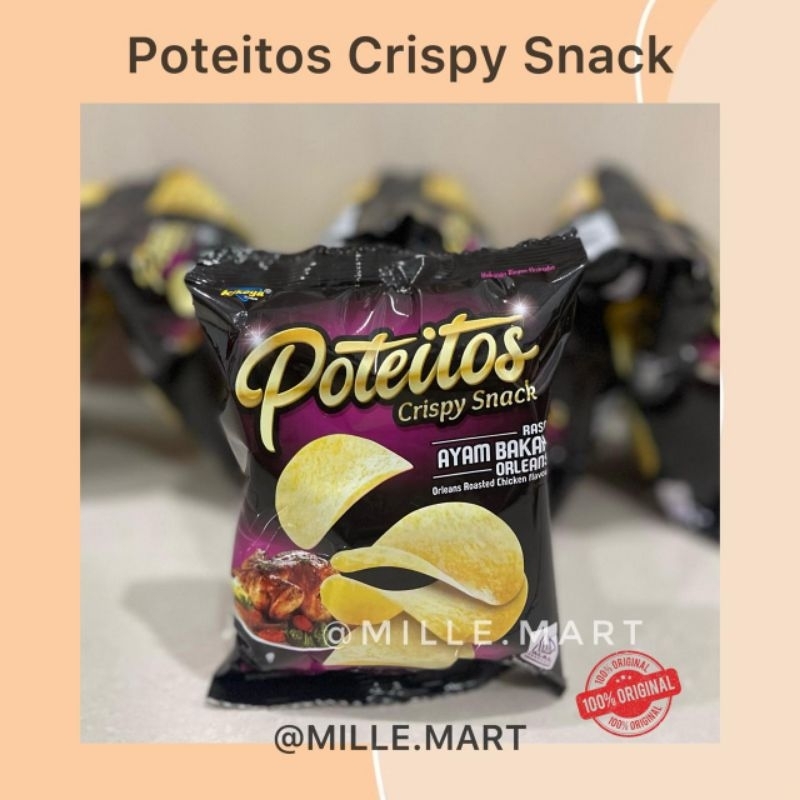 

[Per pcs] POTEITOS CRISPY SNACK 16GR RASA AYAM BAKAR