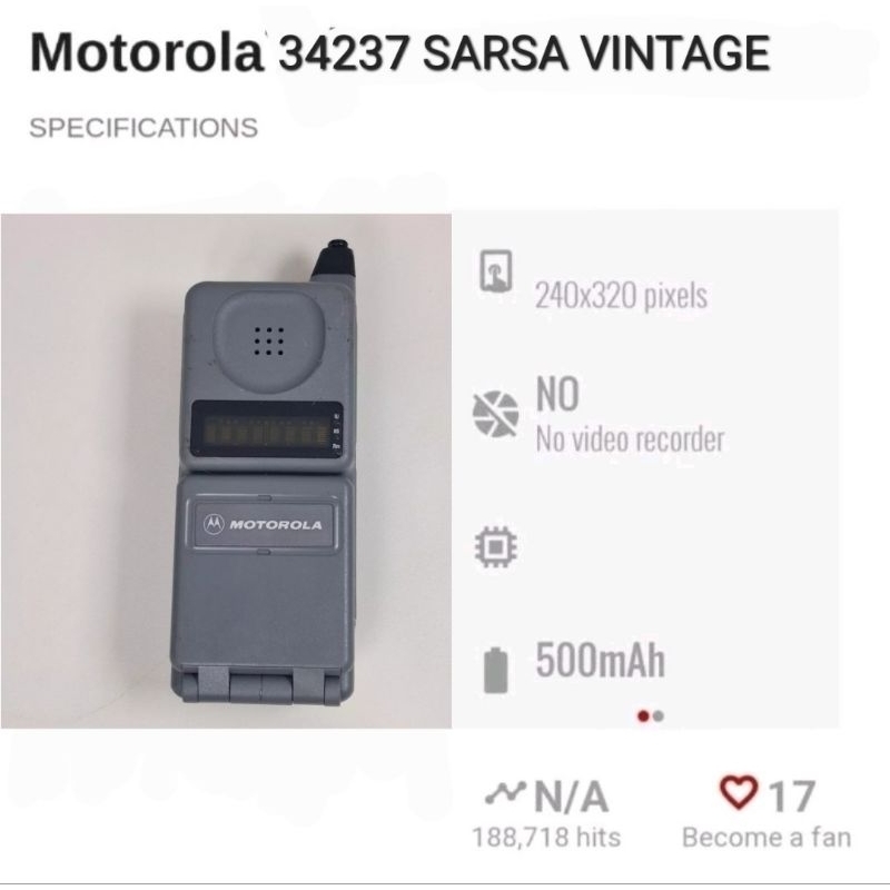 MOTOROLA 34237 SARSA VINTAGE HP JADUL LANGKA DAN UNIK HP NYA PARA KOLEKTOR 100% ORIGINAL