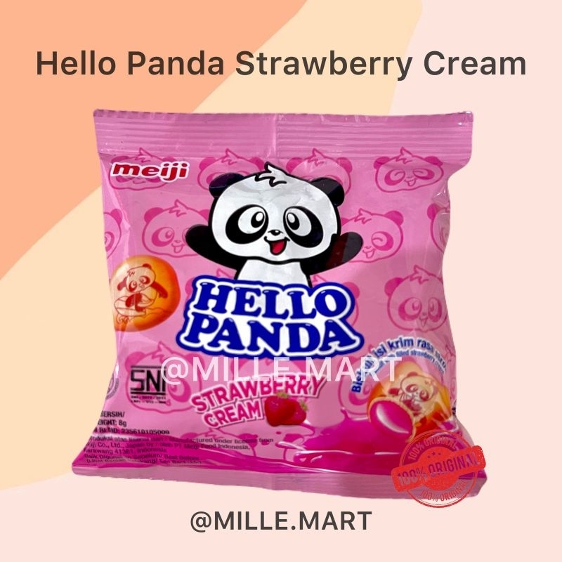 

[Per Pcs] HELLO PANDA 8GR SNACK BISKUIT RASA STRAWBERRY CREAM MEIJI