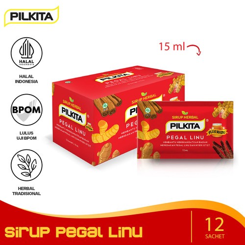 Pilkita Sirup Herbal Pegal Linu Herbal isi 12 Sachet ASLI