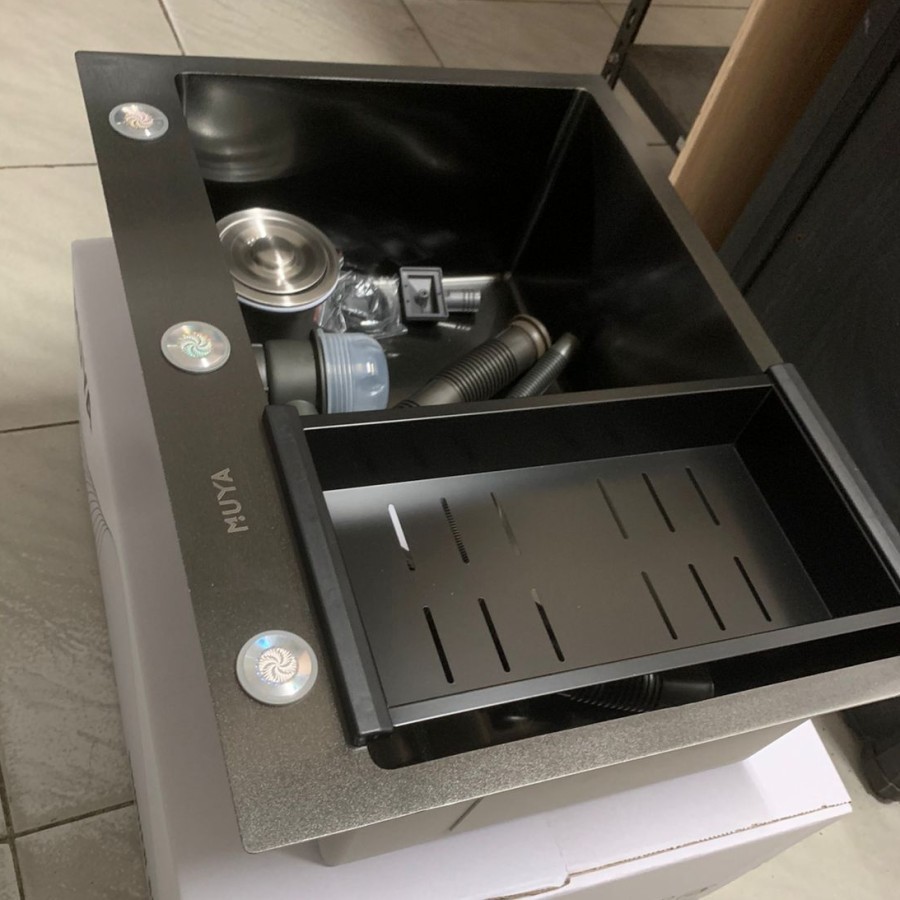 Sink cuci piring/bak cuci piring 6045 warna hitam