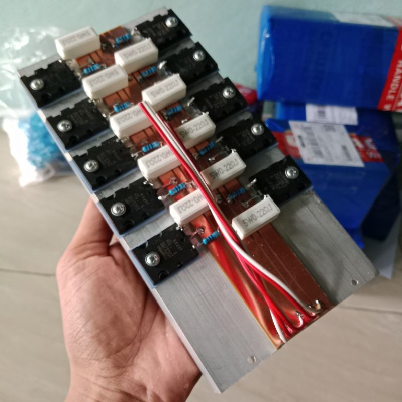 Heatsink pendingin plus final 5 set transistor TOSHIBA