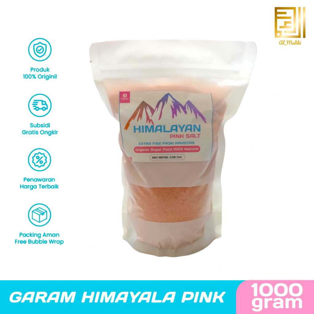 

Garam Himalaya Original 1kg I Himalayan Pink Salt Fine NON GMO Pouch
