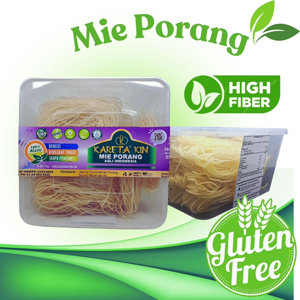 

Mie Porang Kareta Kin Pack Bebas Gluten Tinggi Serat Tanpa Pengawet