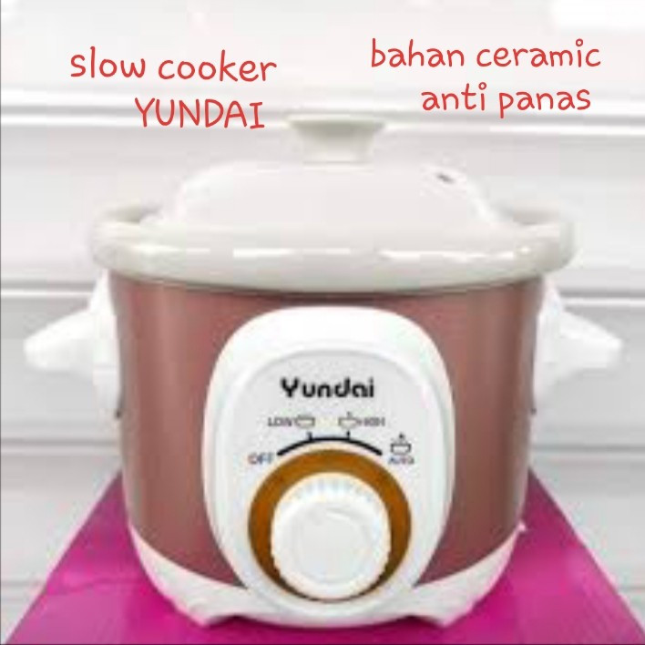 Slow cooker Keramik Putih YUNDAI Penanak Nasi 6 liter TOP