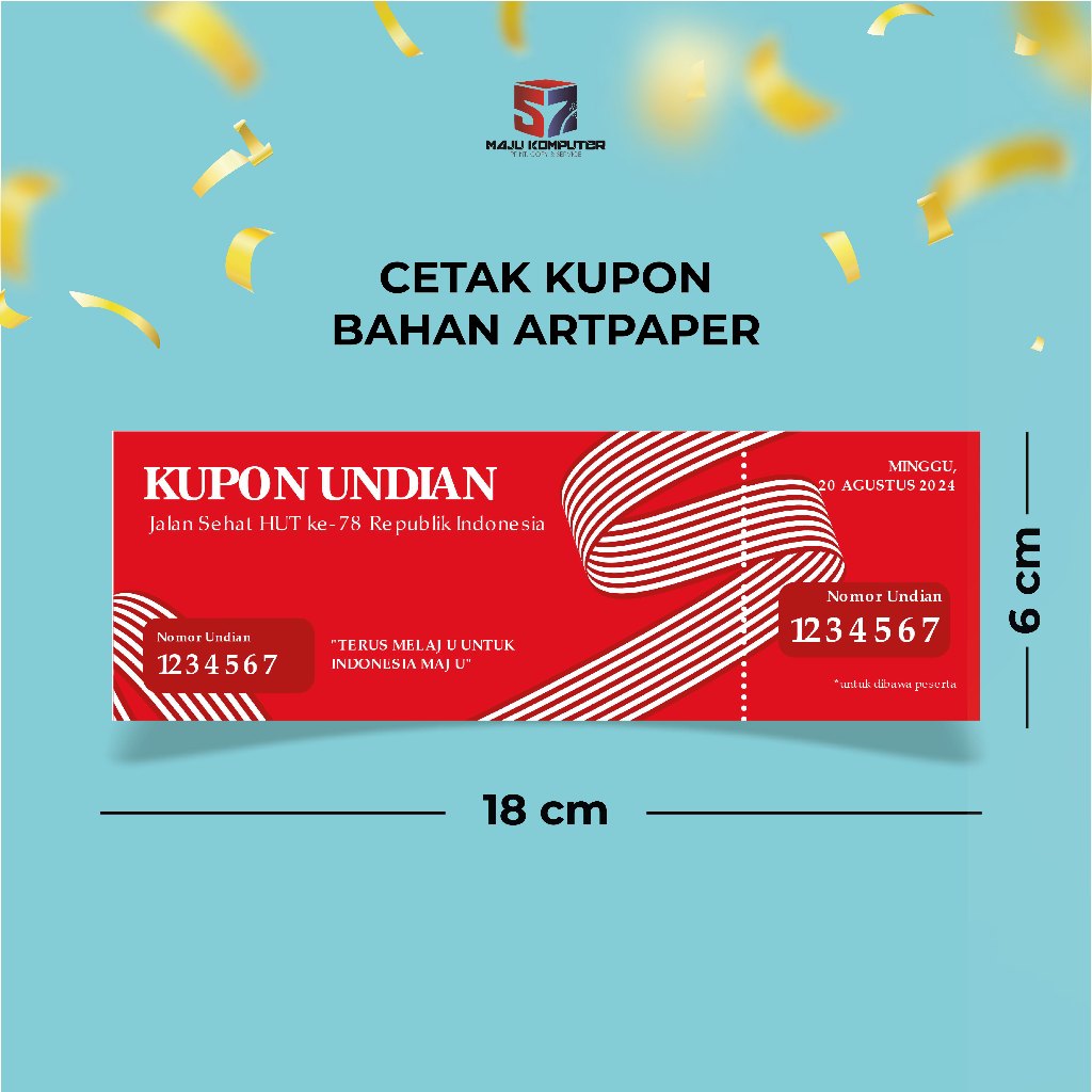 CETAK TIKET /KUPON /KARCIS/ VOUCHER BAHAN ART PAPER