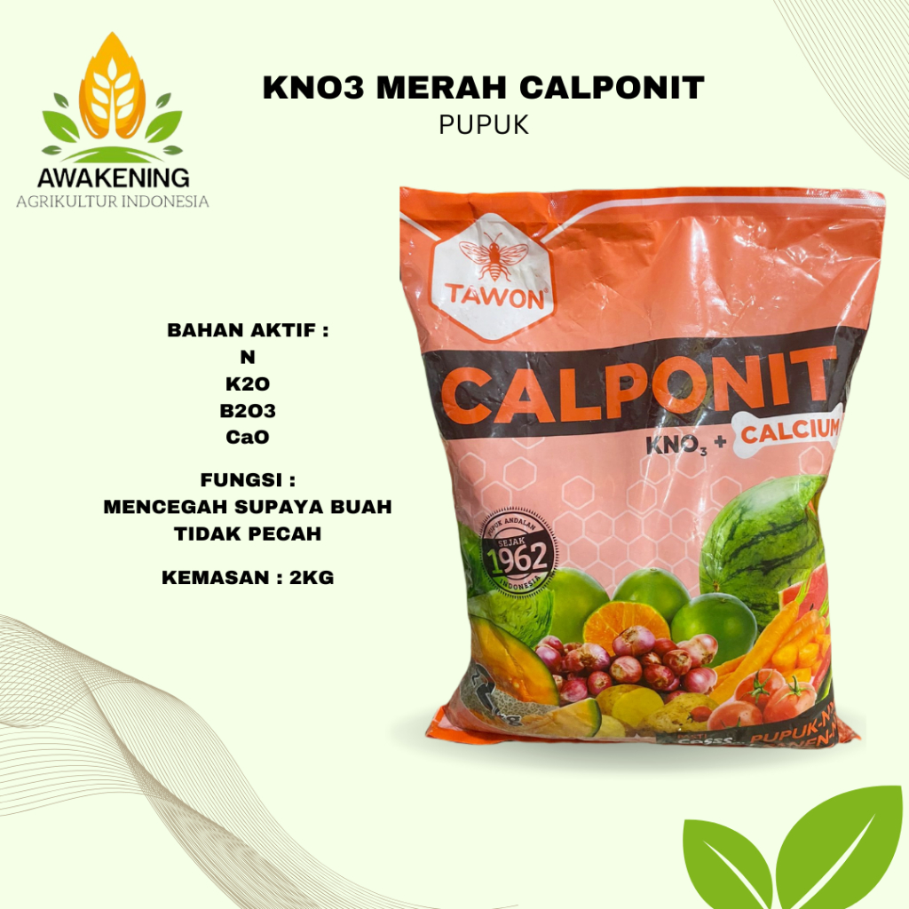 PUPUK KNO3 MERAH CALPONIT 2KG CAP TAWON
