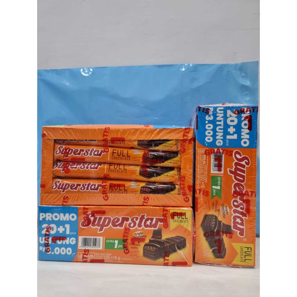 

Superstar Wafer Coklat / Superstar Roma Wafer Coklat isi 20 + 1 pcs