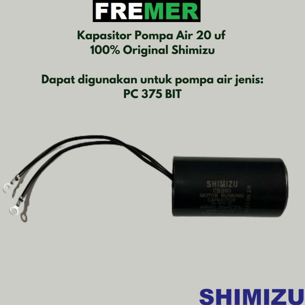 SHIMIZU Kapasitor Pompa Air 20 uf PC 375 BIT