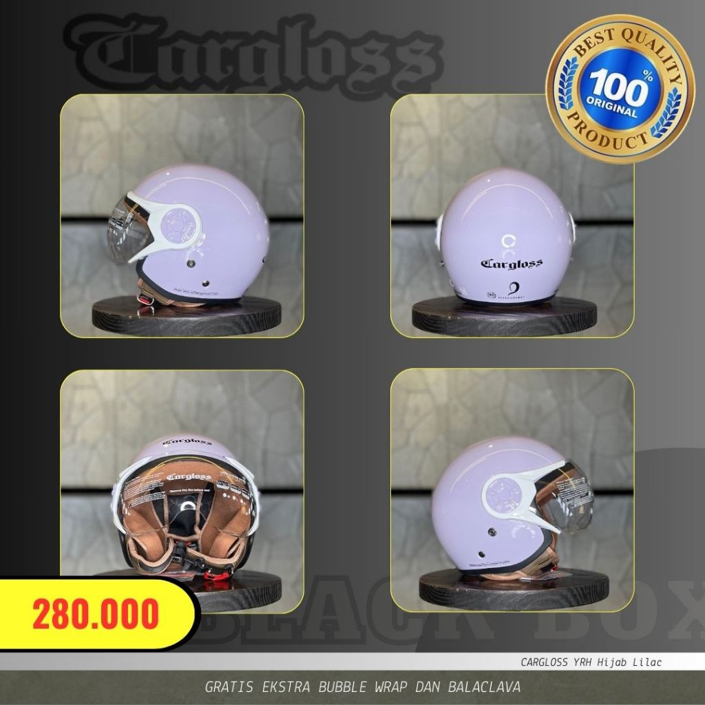 Helm Cargloss YRH Hijab Lilac Helm Half Face