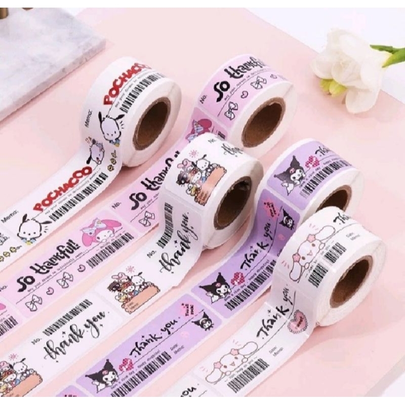 

(120 PCS) STICKER MEMO ROLL SANRIO LABEL THANK YOU PANJANG