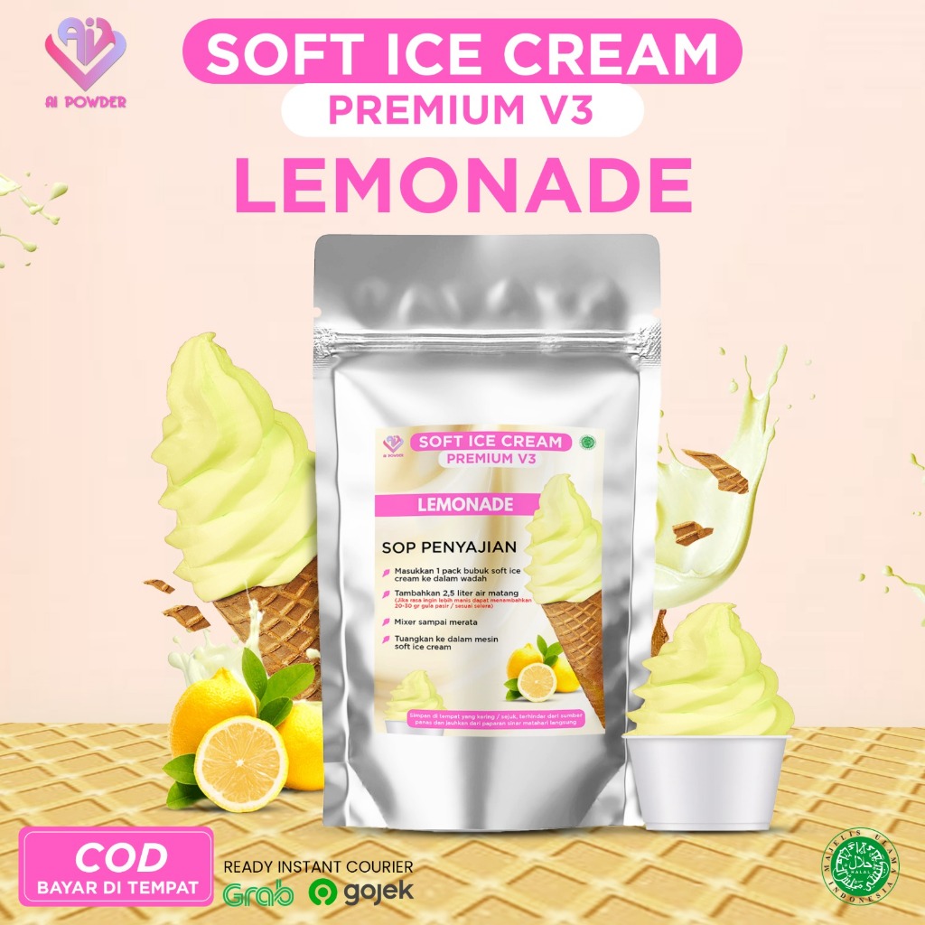 

Lemonade Bubuk Soft Es Krim Premium V3 1Kg