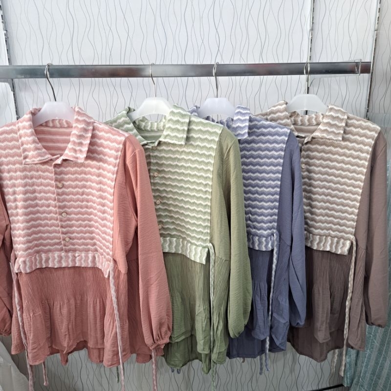 BLOUSE KOREAN STYLE KEMEJA ROMPI MASCOT