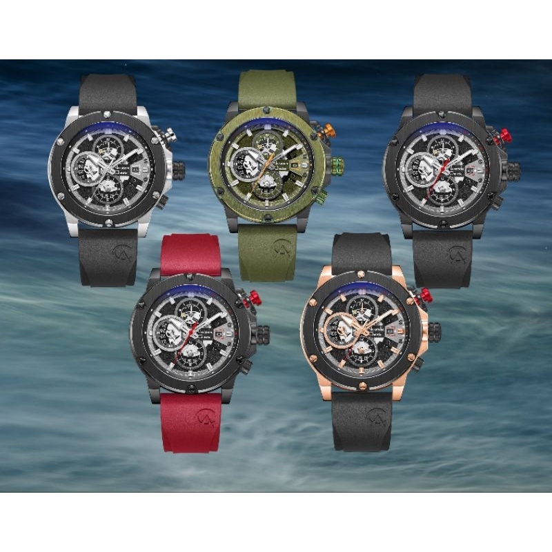 Jam Tangan Pria Alexandre Christie 6491 BC AC6491 AC 6491 Tali Karet / Rubber