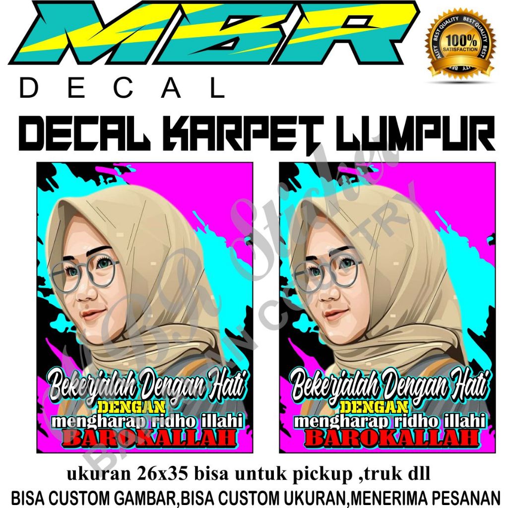DECAL KARPET LUMPUR,STIKER KARPET PICKUP,STIKER KARPET GRANMAX