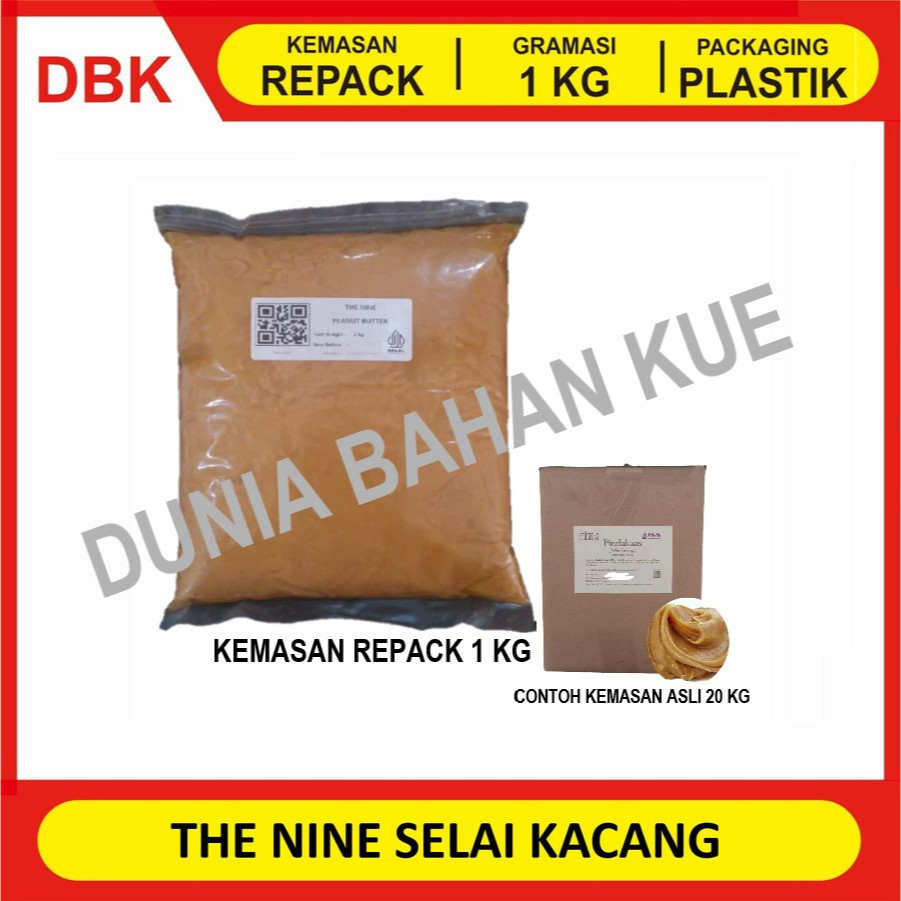 

SELAI KACANG PREMIUM THE NINE - REPACK 1 KG / PINDEKAS PEANUT BUTTER