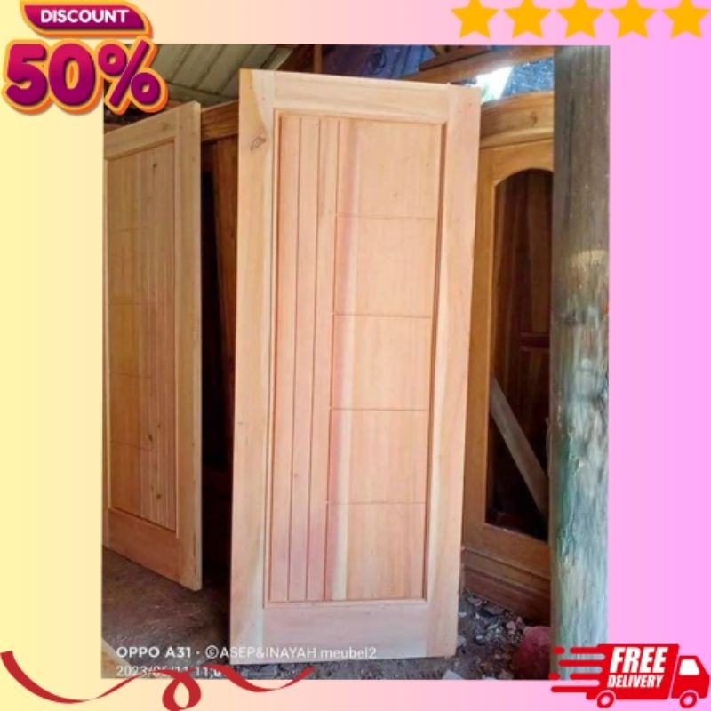 Redy Stok Daun Pintu Kayu Mahoni Perhutani