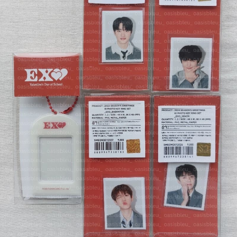 [OFFICIAL] EXO BAEKHYUN, CHANYEOL, D.O. / KYUNGSOO, SEHUN ID PHOTO KEYRING SET SEALED SG2024 / SG24 