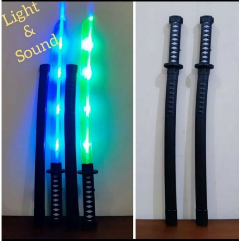 Mainan Anak Pedang Ninja LED dan Suara Mirip Asli Menggunakan Batre pedang samurai 679-1 / st3-139