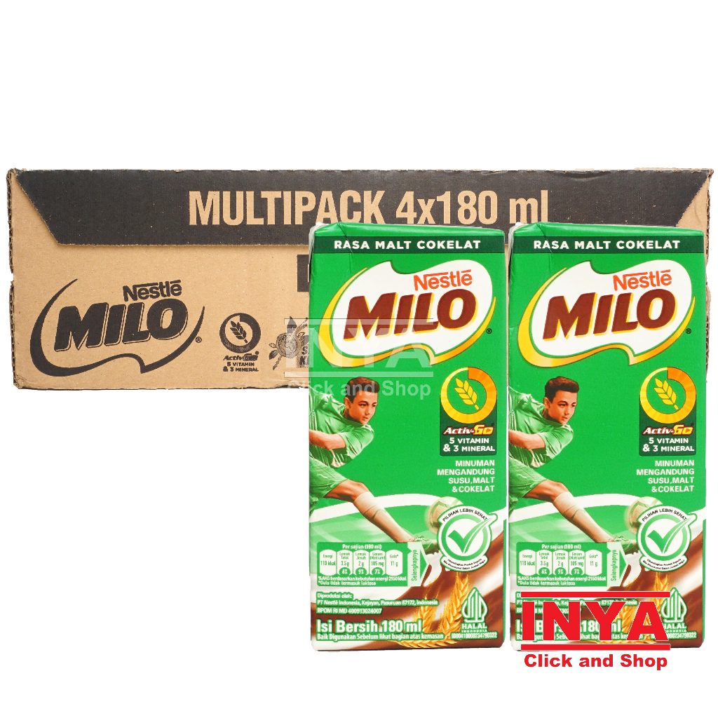 

Nestle Milo Rasa Malt Cokelat 36x180ml BOX - Susu Kemasan - Chocolate Milk Drink