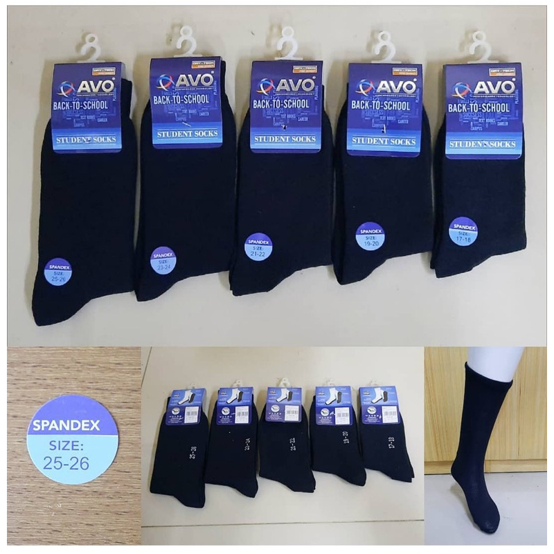 kaos kaki anak sekolah Hitam polos