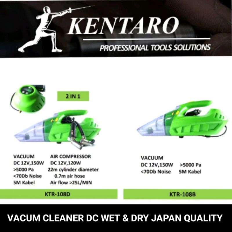 vacum cleaner DC + pompa angin ban emergency kentaro japan quality