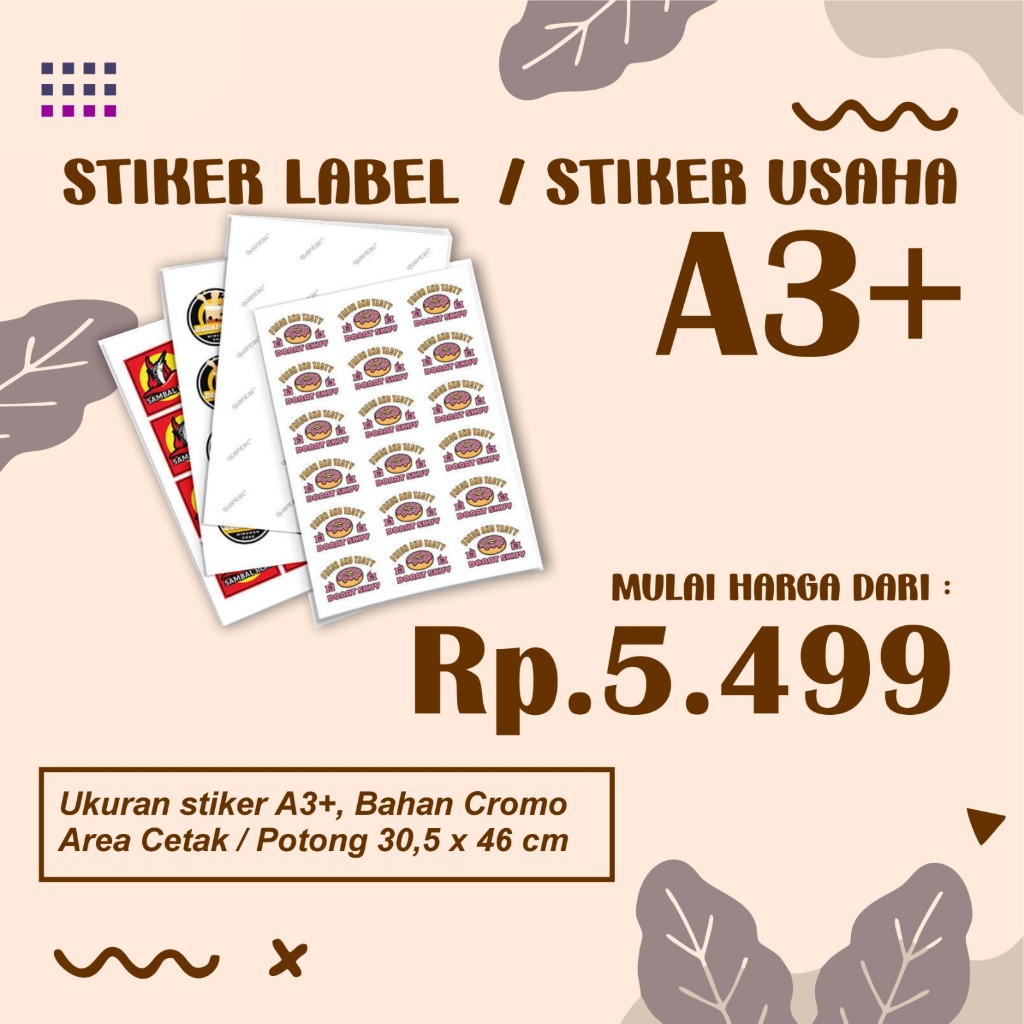 

Cetak Stiker A3+ Label Makanan Minuman Skincare Label Usaha Termurah (Free Potong)