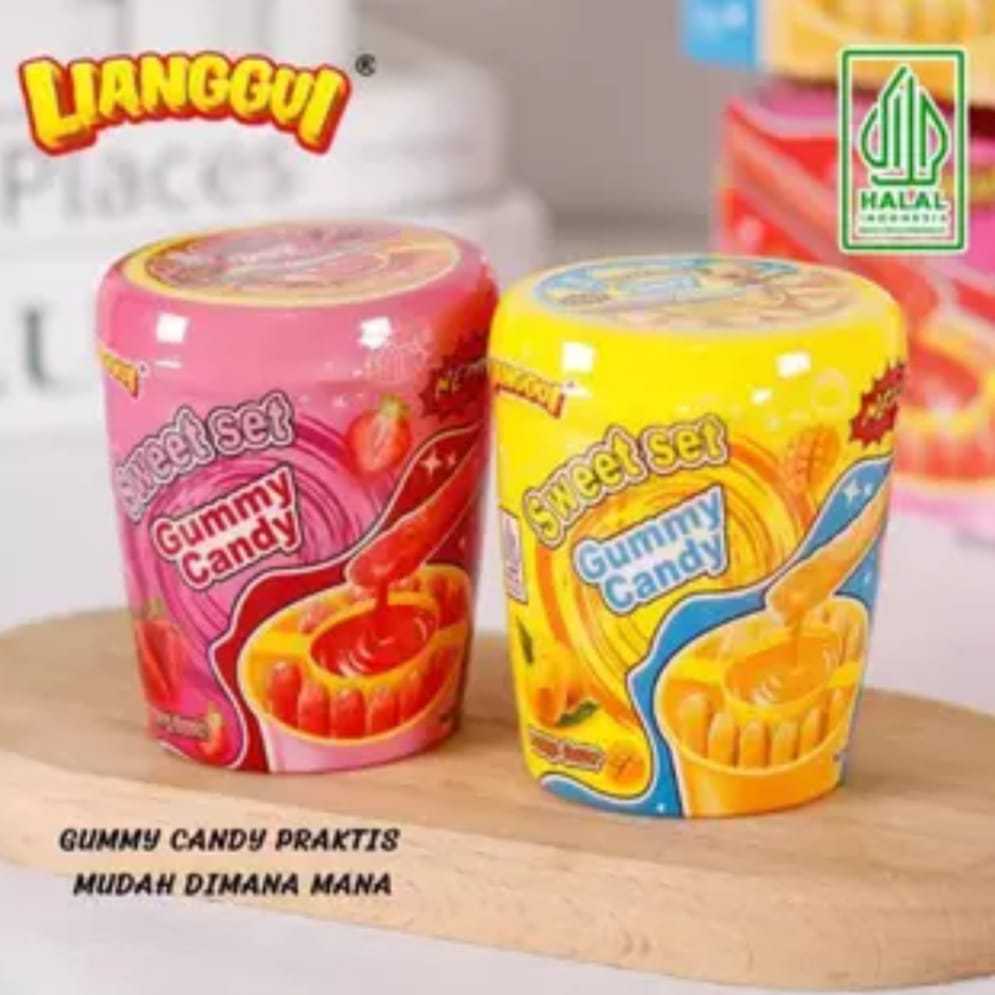 

Lianggui Sticky Sweet Set Gummy Saus Selai Stroberi Mangga 60g Surprise Gummy Anggur Stroberi Mangga 108g