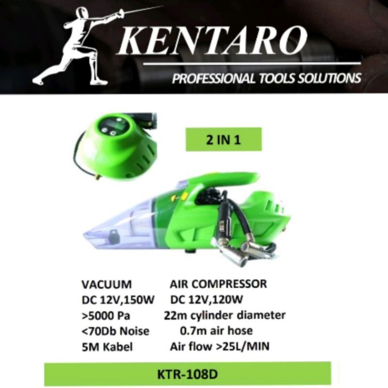 vacum cleaner DC + pompa angin ban emergency kentaro japan quality