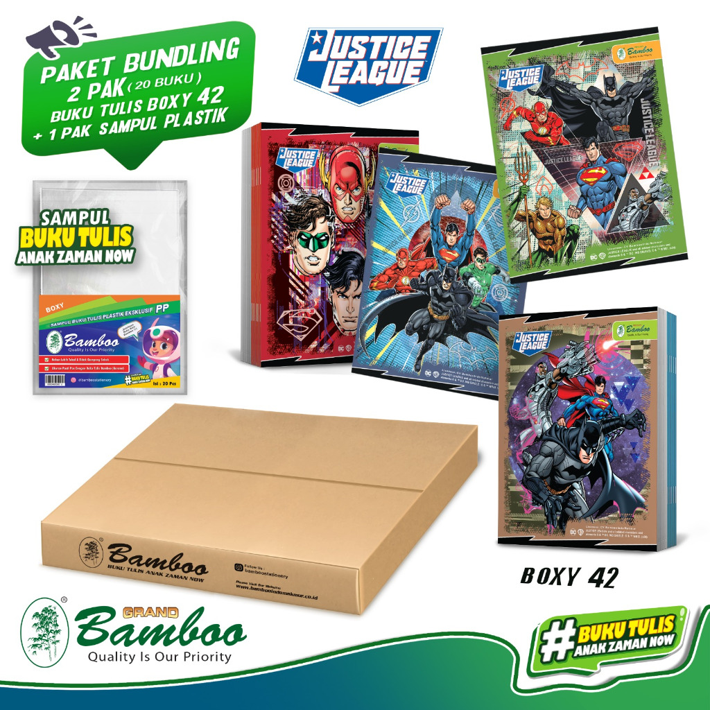 

Bamboo Buku Tulis Boxy 42 JL (Bundling 2 Pak Buku+Sampul Plastik)