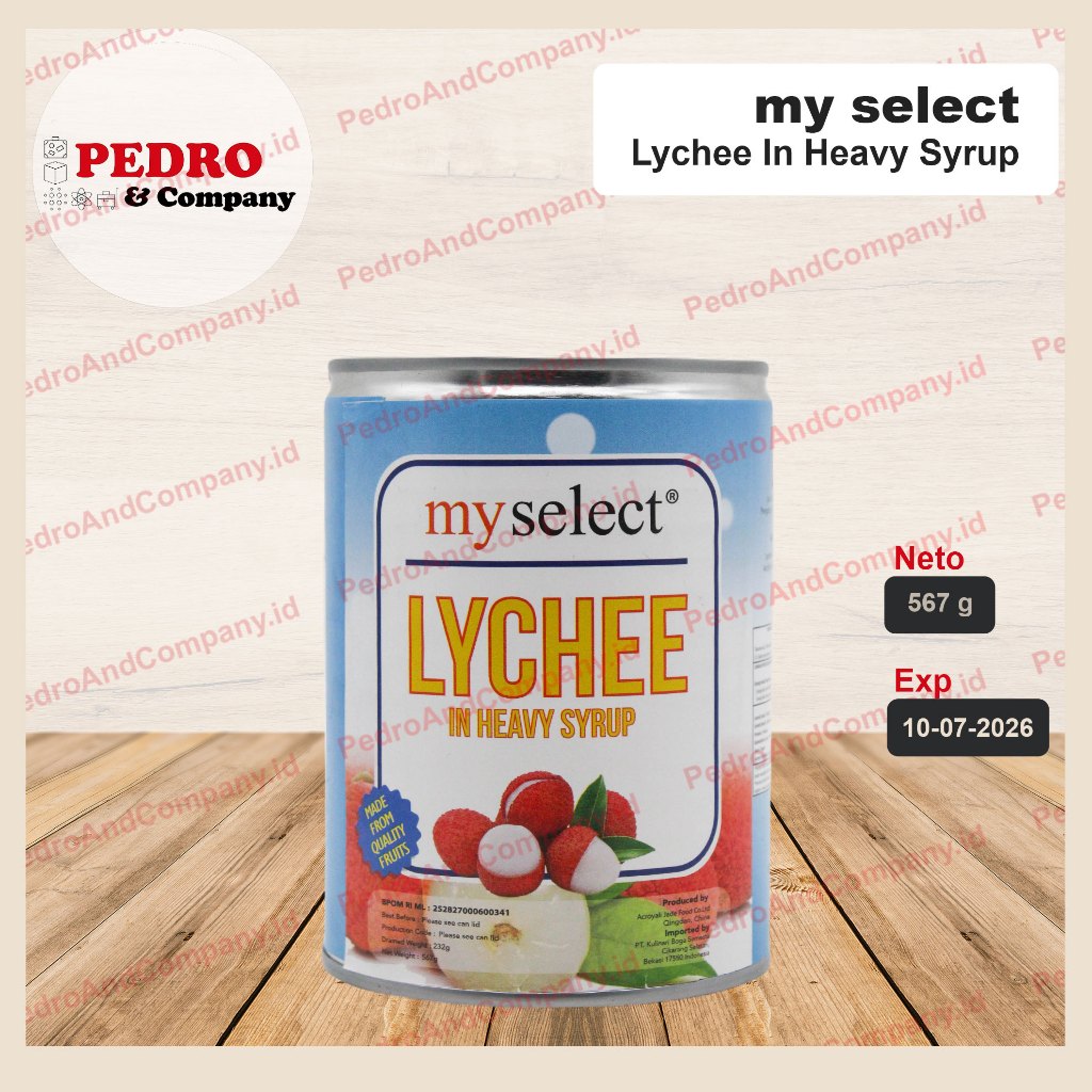 

Myselect LYCHEE in heavy syrup 567 gram buah leci dalam sirup kaleng