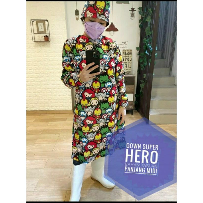 Gown APD Taslan Reuseable full Motif