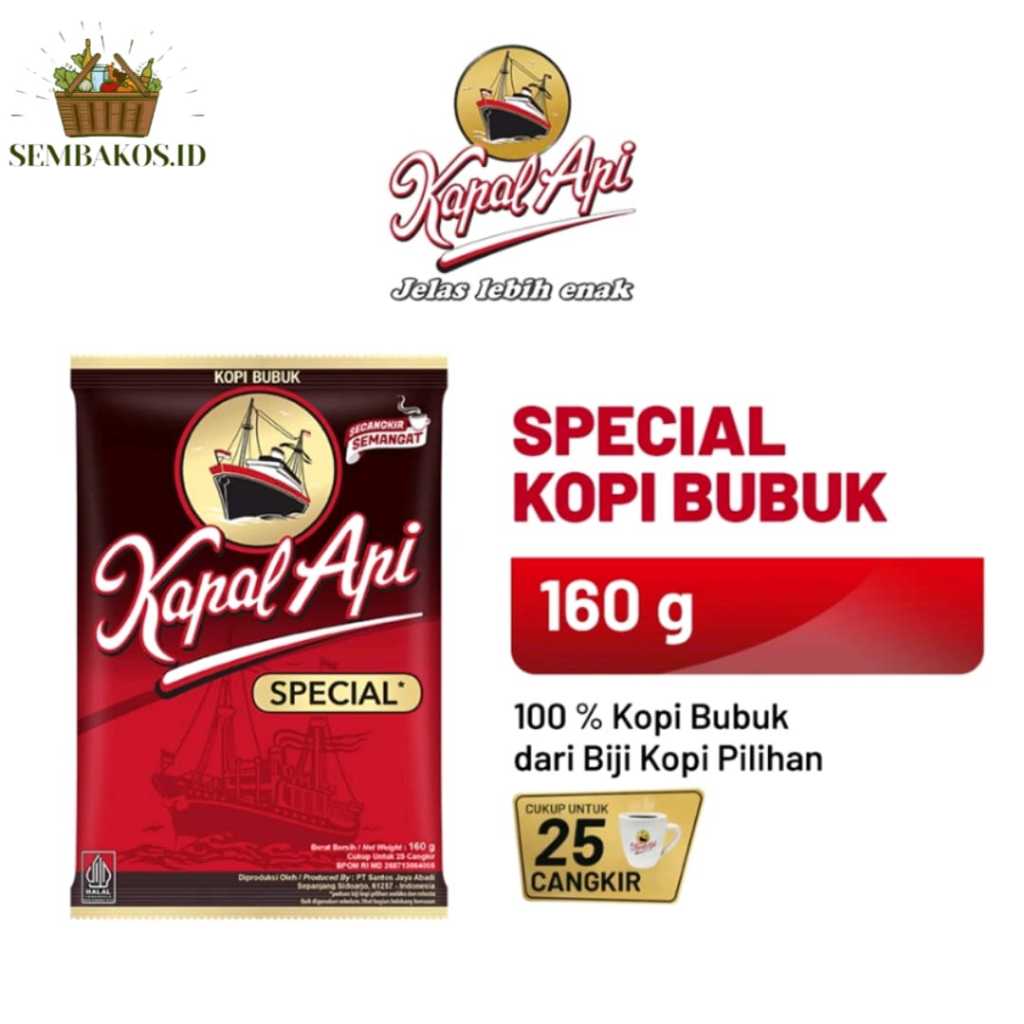 KOPI KAPAL API SPECIAL 160G/ KOPI KAPAL API /KOPI BUBUK KAPAL API