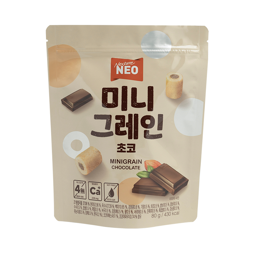 

Lotte Confectionery Neo Minigrain Chocolate 80gr Snack Gandum Korea Rasa Krim Coklat