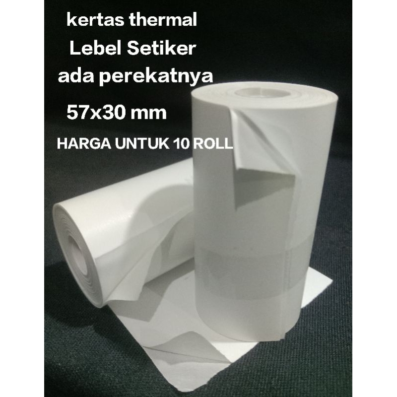 

PAKET ( 10 ROLL ) KERTAS THERMAL STIKER 57x30 /58x30