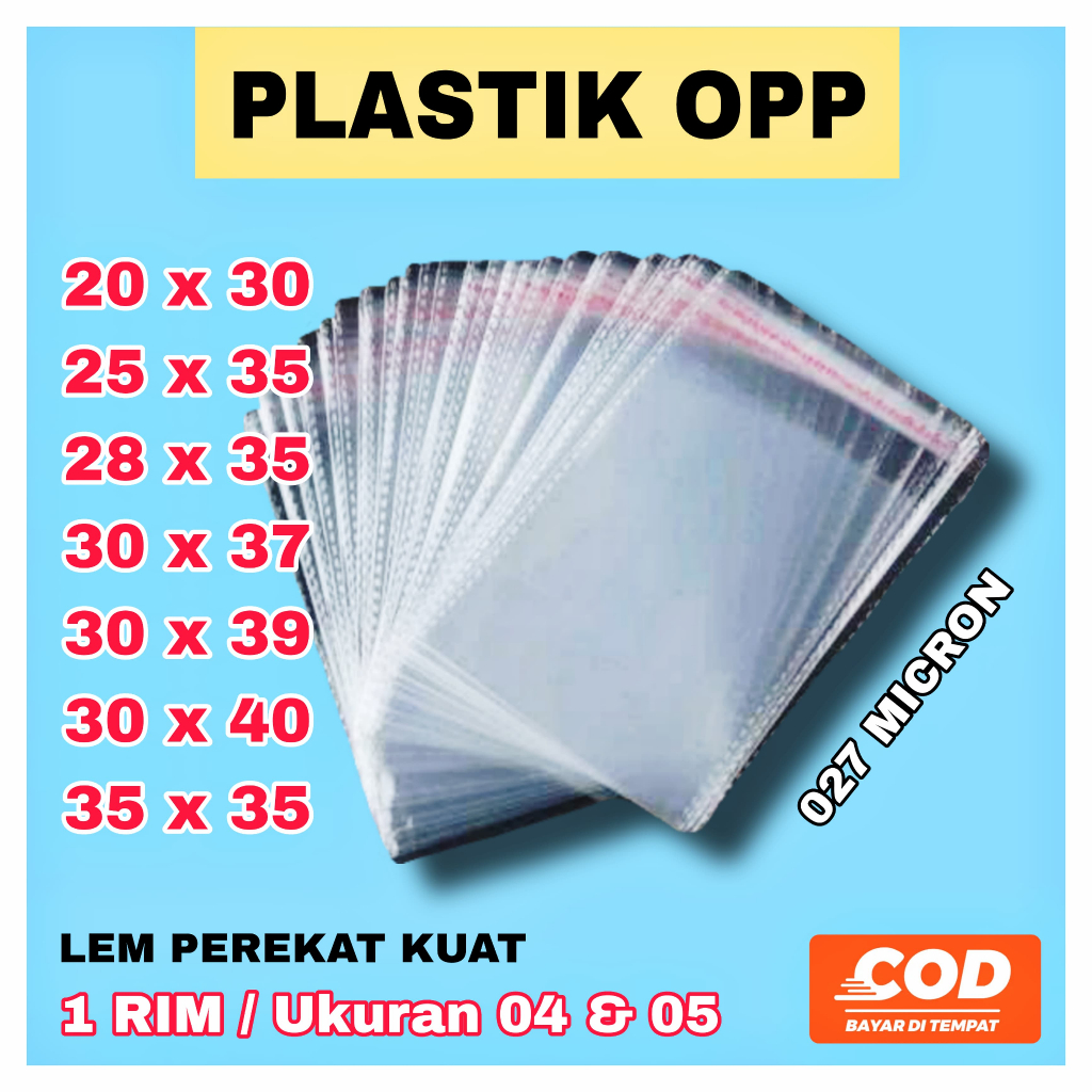 

PLASTIK OPP LEM SEAL / PLASTIK BAJU BENING TEBAL 04 05 ( 027 Micron ) Isi 500 Lembar Harga Termurah