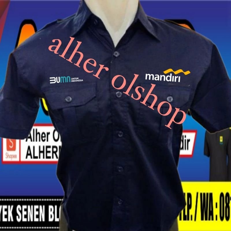 kemeja Bank mandiri baju bank mandiri seragam Bank mandiri pdh Bank mandiri kemeja kerja bank mandir