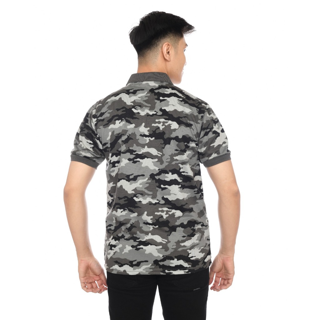 POI Kaos Polo shirt Motif Loreng Kaos Polo Camo